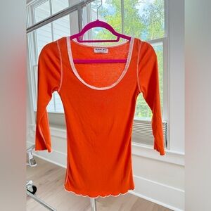 ✨✨Michael Stars✨✨Orange Fitted 3/4 Sleeve Ladies Top